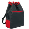 BAGANDTOTE DRAWSTRING RED Deluxe Large Drawstring Bag / Backpack.