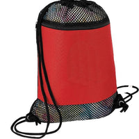 BAGANDTOTE DRAWSTRING RED Large Nylon Mesh Drawstring Bag