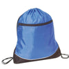 BAGANDTOTE DRAWSTRING ROYAL Stripe Nylon Drawstring Bag / Cinch Pack with Zipper Pocket.
