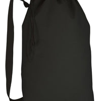 BAGANDTOTE DRAWSTRING SMALL / BLACK Wholesale Heavy Canvas Laundry Bags W/Shoulder Strap