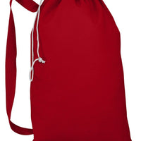 BAGANDTOTE DRAWSTRING SMALL / RED Wholesale Heavy Canvas Laundry Bags W/Shoulder Strap