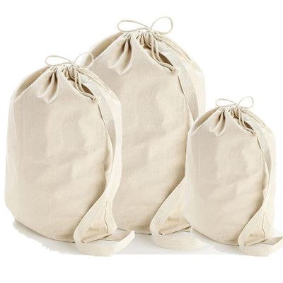 BAGANDTOTE DRAWSTRING Wholesale Heavy Canvas Laundry Bags W/Shoulder Strap