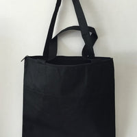 BAGANDTOTE POLY BLACK Cheap Non-Woven Tote Bag with Zipper Two-Tone