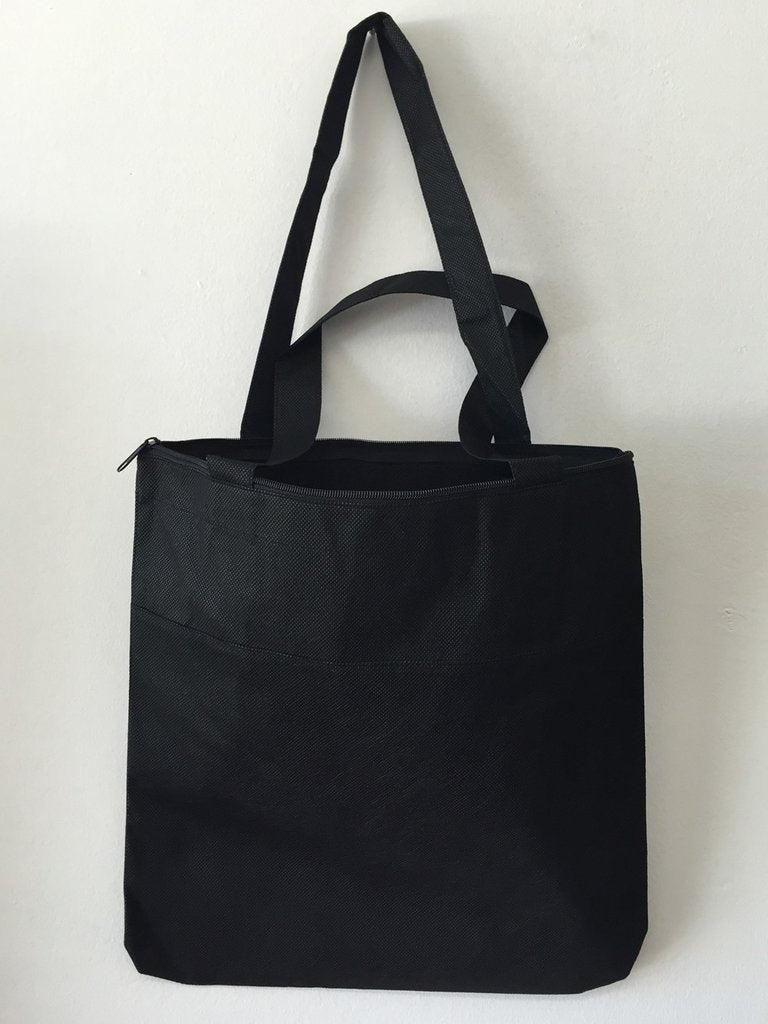 Cheap Non-Woven Tote Bag with Zipper Two-Tone | BAGANDTOTE.COM