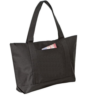 BAGANDTOTE Polyester BLACK Polyester Beach Tote Bags with Zipper