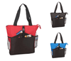 BAGANDTOTE Polyester CHEAP NON-WOVEN TOTE BAG WITH ZIPPER TWO-TONE
