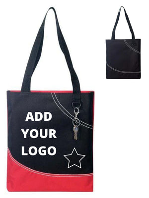 BAGANDTOTE Polyester Custom Dual Handles Poly Tote Bag With D-Ring Attached