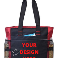 BAGANDTOTE Polyester Custom Poly Zippered Tote Bag With Dual Side Mech Pocket