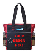 BAGANDTOTE Polyester Custom Poly Zippered Tote Bag With Dual Side Mech Pocket