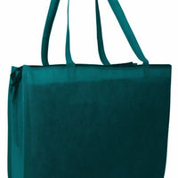 BAGANDTOTE Polyester FOREST GREEN Zippered Large Tote Bags - Reusable Grocery Bags