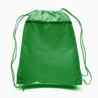 BAGANDTOTE Polyester KELLY GREEN Polyester Cheap Drawstring Bags with Front Pocket