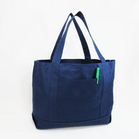 BAGANDTOTE Polyester NAVY Shopping Tote Bags Solid With PVC Backing