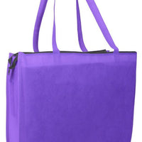 BAGANDTOTE Polyester PURPLE Zippered Large Tote Bags - Reusable Grocery Bags