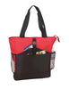BAGANDTOTE Polyester RED CHEAP NON-WOVEN TOTE BAG WITH ZIPPER TWO-TONE