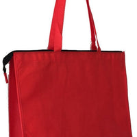 BAGANDTOTE Polyester RED Zippered Large Tote Bags - Reusable Grocery Bags