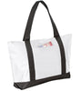 BAGANDTOTE Polyester WHITE/BLACK Polyester Beach Tote Bags with Zipper