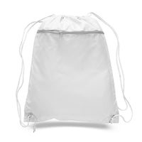 BAGANDTOTE Polyester WHITE Polyester Cheap Drawstring Bags with Front Pocket
