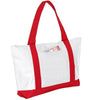 BAGANDTOTE Polyester WHITE/RED Polyester Beach Tote Bags with Zipper