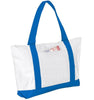 BAGANDTOTE Polyester WHITE/ROYAL Polyester Beach Tote Bags with Zipper