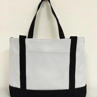 BAGANDTOTE TOTE BAG BLACK Grocery Shopping Tote Bag With Large Outside Pocket