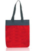 BAGANDTOTE TOTE BAG RED Two Tone Polyester Tote Bags With Long Handles