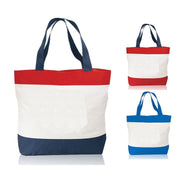 BAGANDTOTE TOTE BAG Tri-Color Deluxe Poly Zipper Beach Tote Bags